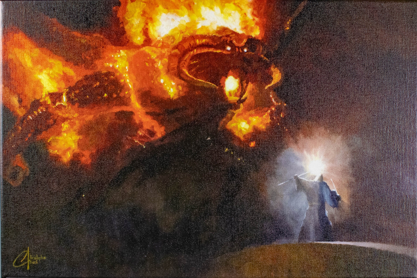 Gandalf and Balrog Lord of the Rings Art Print