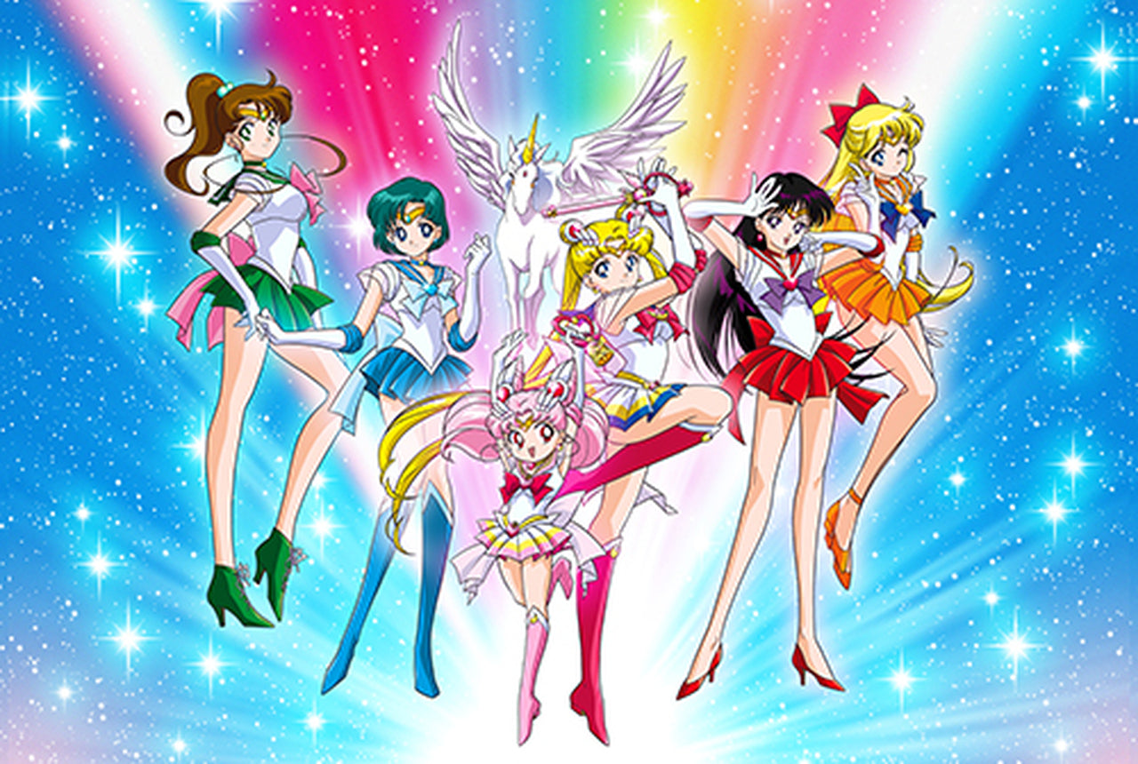 Sailor Scout Group Shot (Sailor Moon) Premium Fabric Wall Scroll