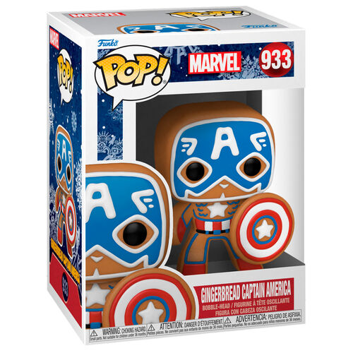 Load image into Gallery viewer, Gingerbread Captain America Marvel Holiday Funko Pop!
