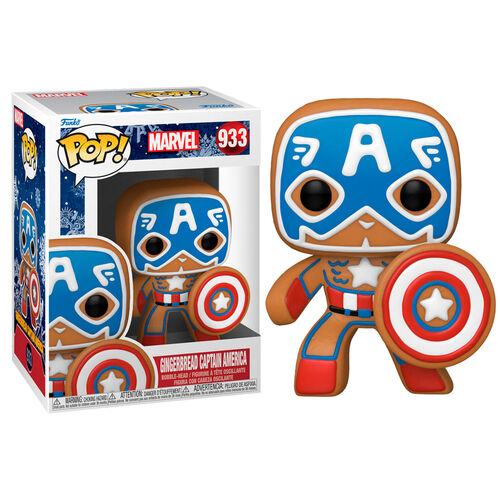 Load image into Gallery viewer, Gingerbread Captain America Marvel Holiday Funko Pop!
