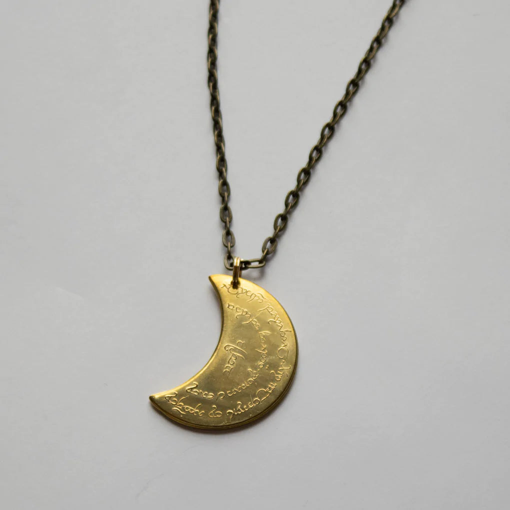 Golden Moon of Rivendell (Lord of the Rings) Elven Pendant Necklace