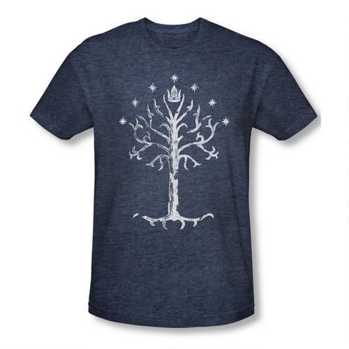White Tree of Gondor (Lord of the Rings) Heather Blue Shirt