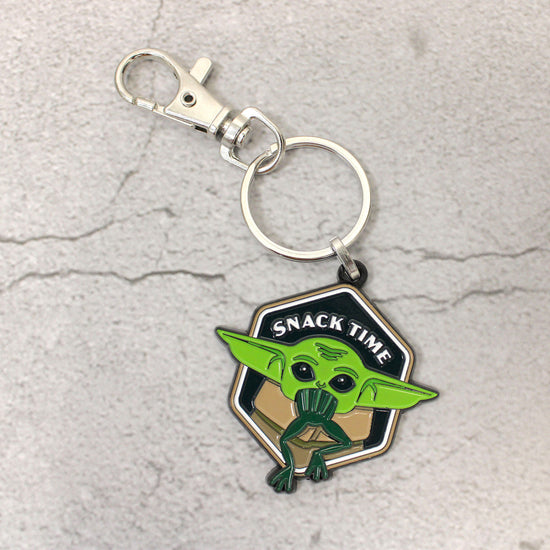 Load image into Gallery viewer, Grogu Snack Time (Star Wars: The Mandalorian) Enamel Keychain
