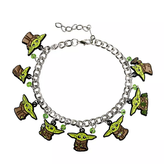 Load image into Gallery viewer, Grogu (Star Wars: The Mandalorian) Stainless Steel Enamel Charm Bracelet
