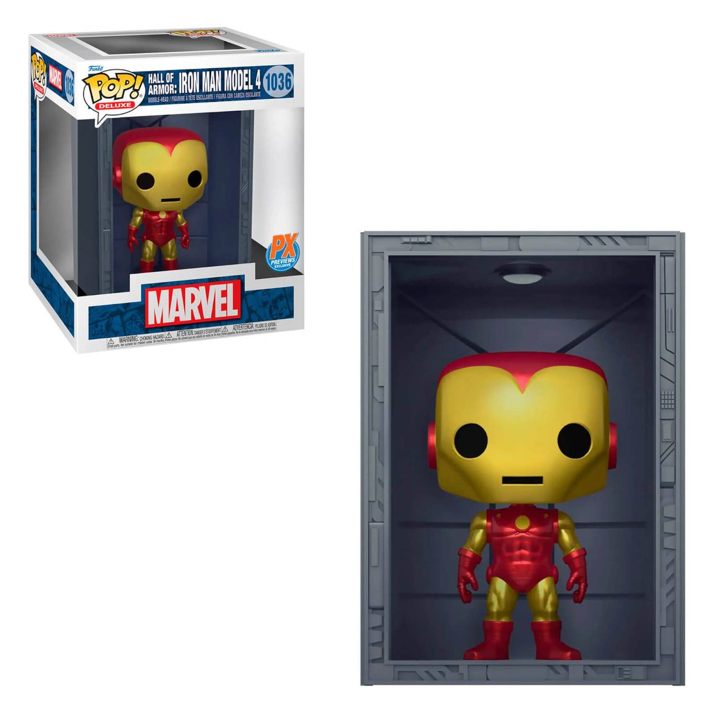 Hall of Armor: Iron Man Model 4 Armor (Marvel) Deluxe PX Exclusive Funko Pop!