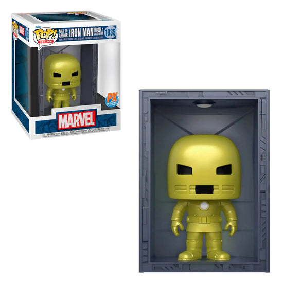 Load image into Gallery viewer, Hall of Armor: Iron Man Model 1 Golden Armor (Marvel) Deluxe PX Exclusive Funko Pop!
