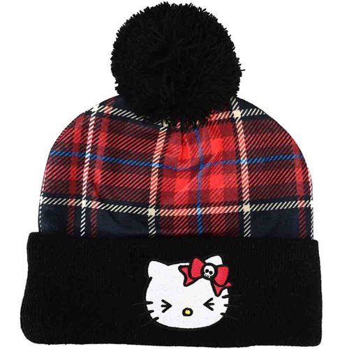 Hello Kitty Plaid Beanie Hat