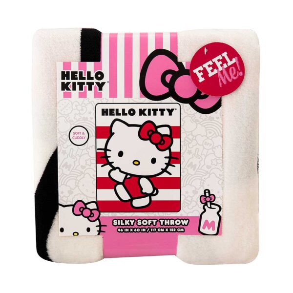 Hello Kitty (Sanrio) Waving Stripes Silk Touch Throw Blanket