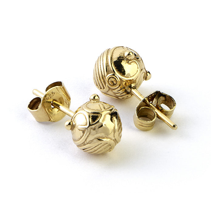 Load image into Gallery viewer, Golden Snitch (Harry Potter) Stud Earrings in Sterling Silver
