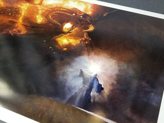 Gandalf and the Balrog (Lord of the Rings) Premium Art Print