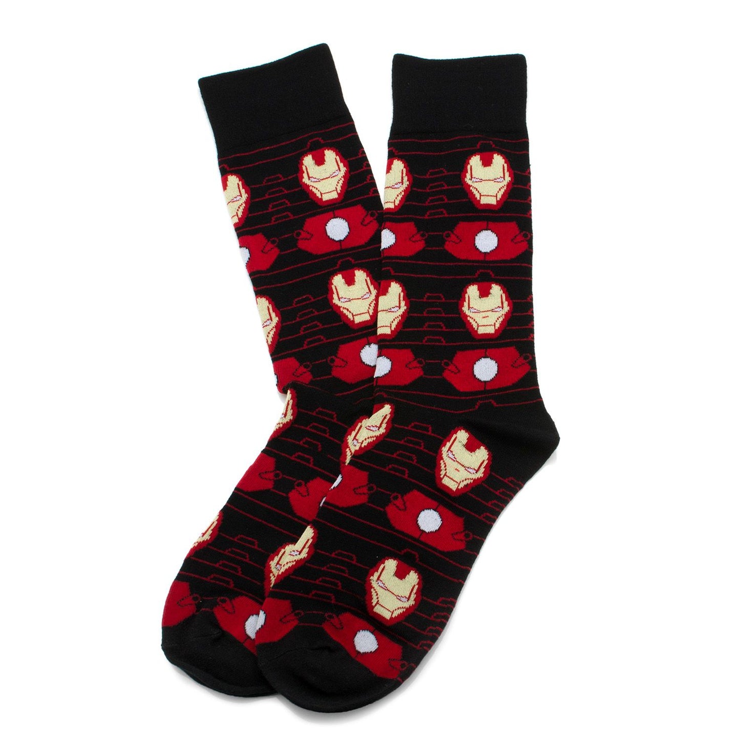 Iron Man Arc Reactor Stripe (Marvel) Black Dress Socks