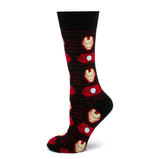 Iron Man Arc Reactor Stripe (Marvel) Black Dress Socks