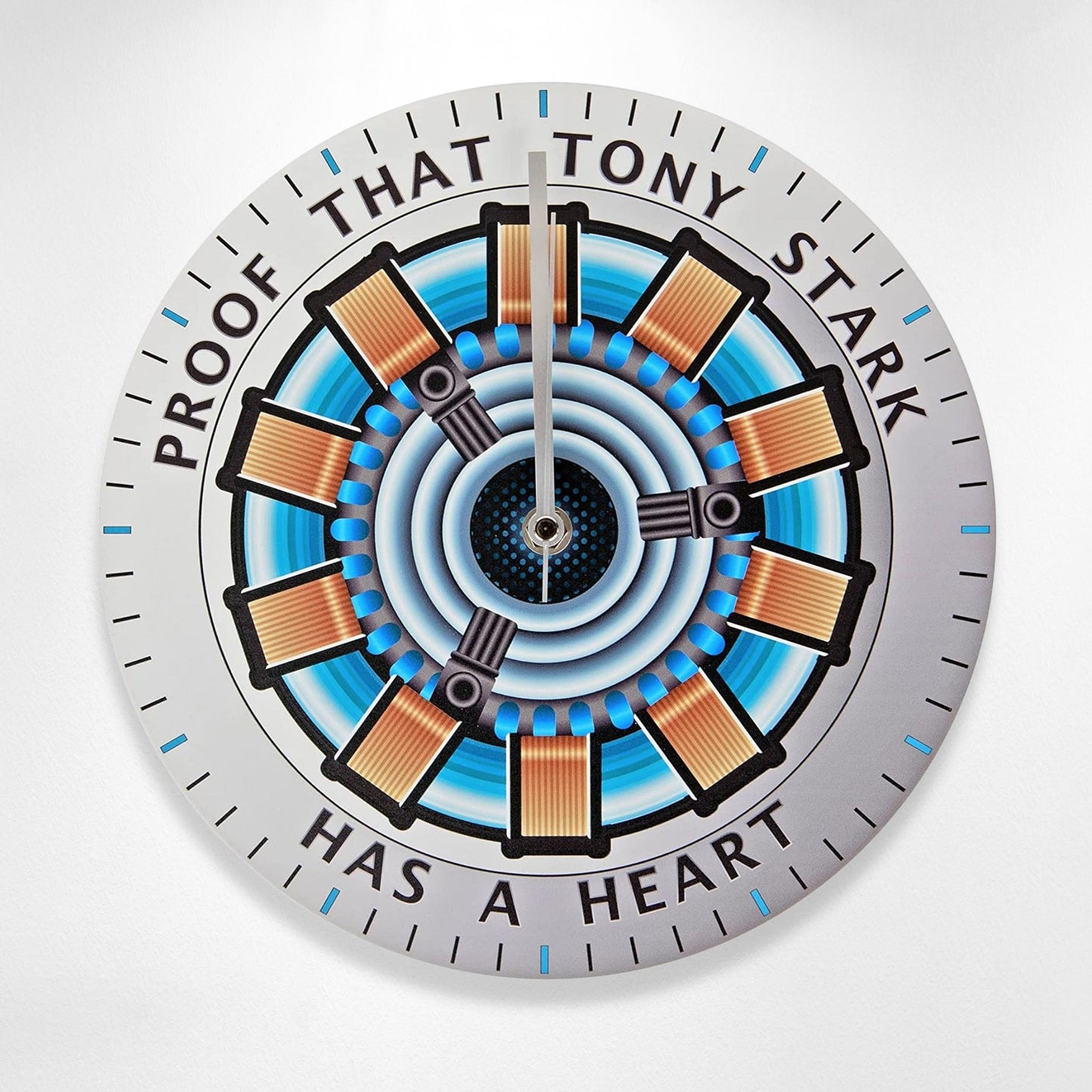 Arc Reactor "Proof that Tony Stark Has a Heart" (Marvel Avengers) 10" Wood Wall Clock