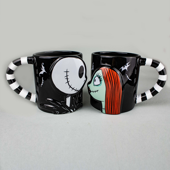 Jack & Sally Nightmare Before Christmas Gift Set of 2 Ceramic Mugs