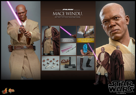 Load image into Gallery viewer, Mace Windu (Star Wars: Attack of the Clones) 1:6 Figure by Hot Toys
