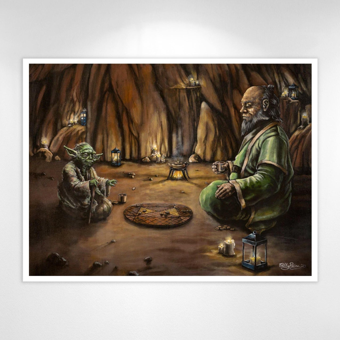 Yoda and Iroh "Tea with a Stranger" (Star Wars x Avatar: The Last Airbender) Parody Art Print