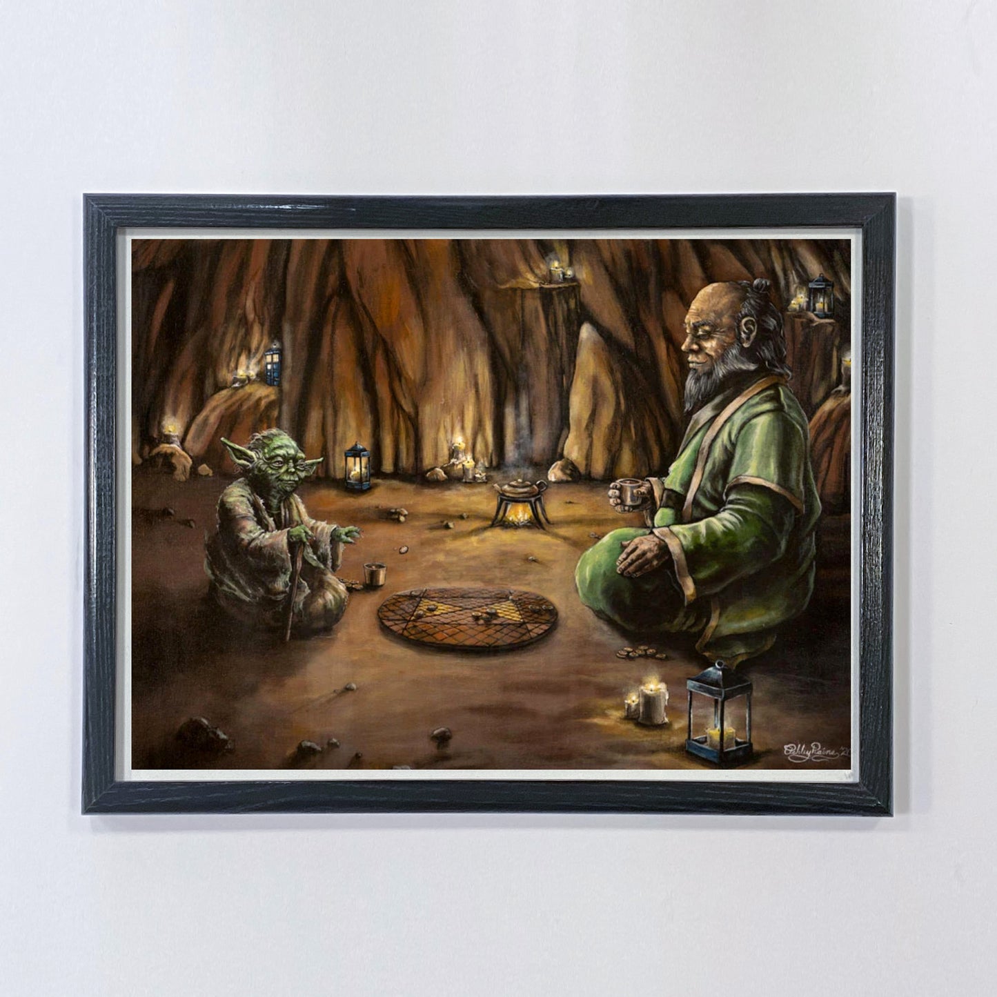 Yoda & Uncle Iroh Share Tea (Star Wars x Avatar: The Last Airbender) Parody Art Print