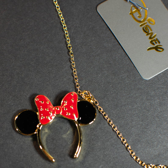 Minnie Mouse Ears With Red Bow Disney Couture Necklace