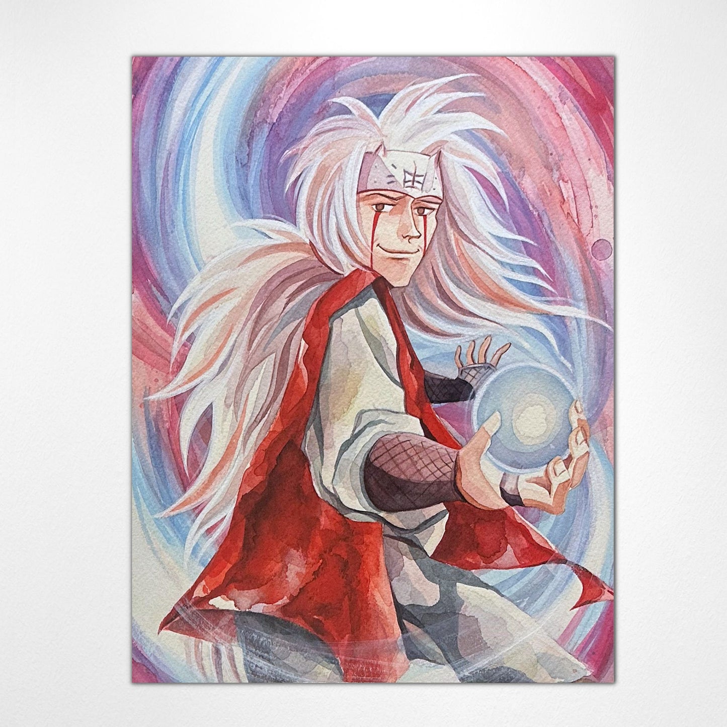 Load image into Gallery viewer, Jiraiya &amp;quot;Toad Sage&amp;quot; Naruto Shippuden Watercolor Art Print
