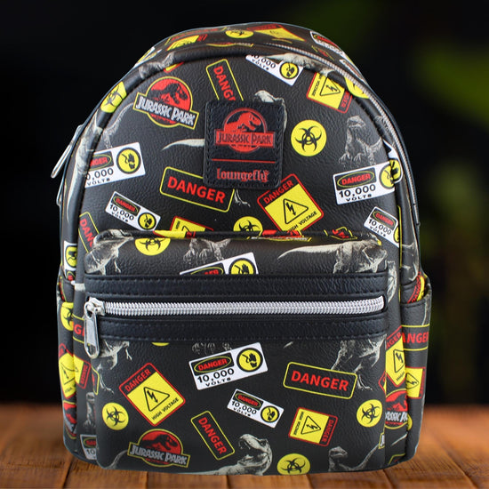Jurassic Park Warning Signs Mini Backpack by LoungeFly