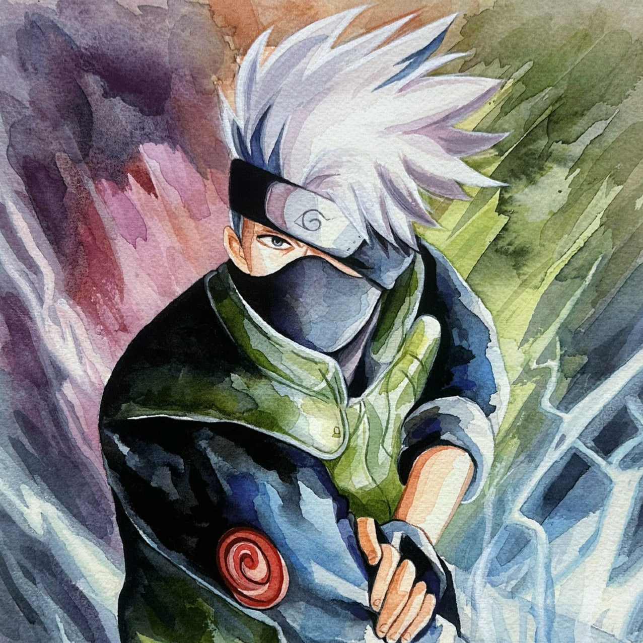 Kakashi "Copy Ninja" Naruto Shippuden Watercolor Art Print