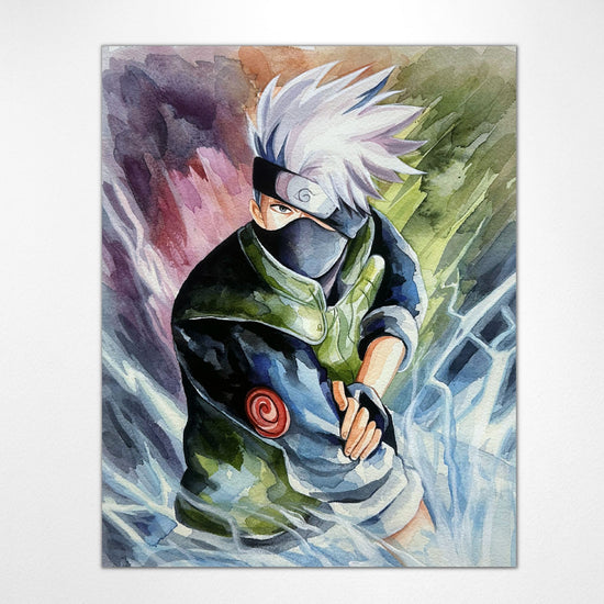 Load image into Gallery viewer, Kakashi &amp;quot;Copy Ninja&amp;quot; Naruto Shippuden Watercolor Art Print
