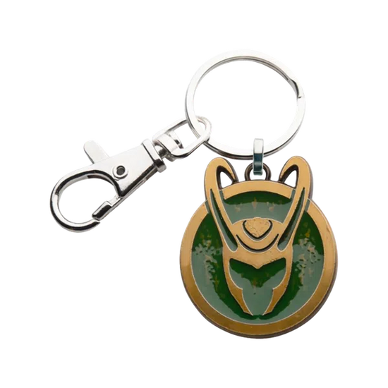 Loki Helmet Emblem Marvel Metal Keychain