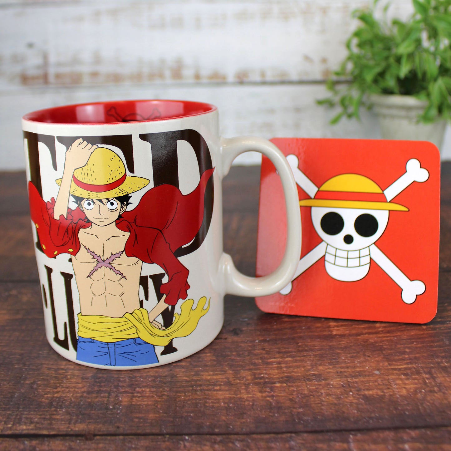 One Piece Monkey D. Luffy Ceramic Mug Black/Red (One Size)