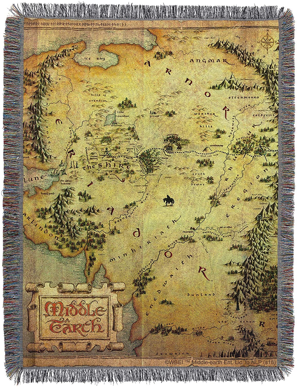 Thorin's Map and Bilbo Baggins Sherpa Fleece Blanket Lord of the Rings Map  LOTR Home 