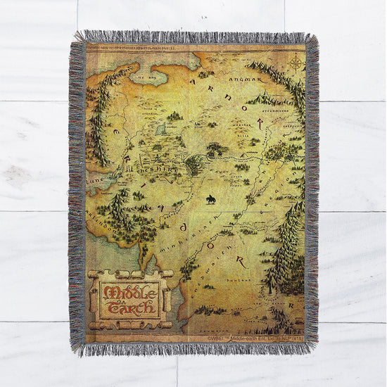 The Hobbit, Middle Earth Woven Tapestry Throw Blanket, 48 x 60