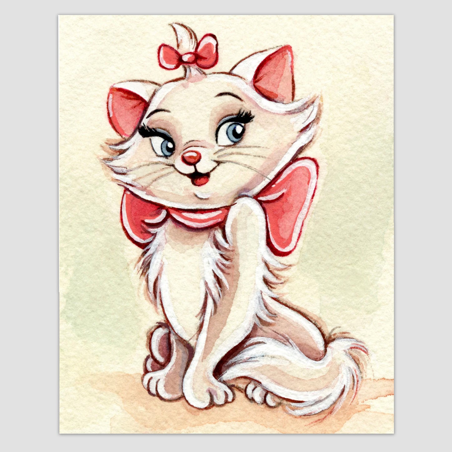 Marie "Fancy Kitten" (Aristocats) Disney Watercolor Art Print