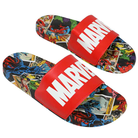 Marvel Logo & Comic Art Unisex Athletic Slide Sandals