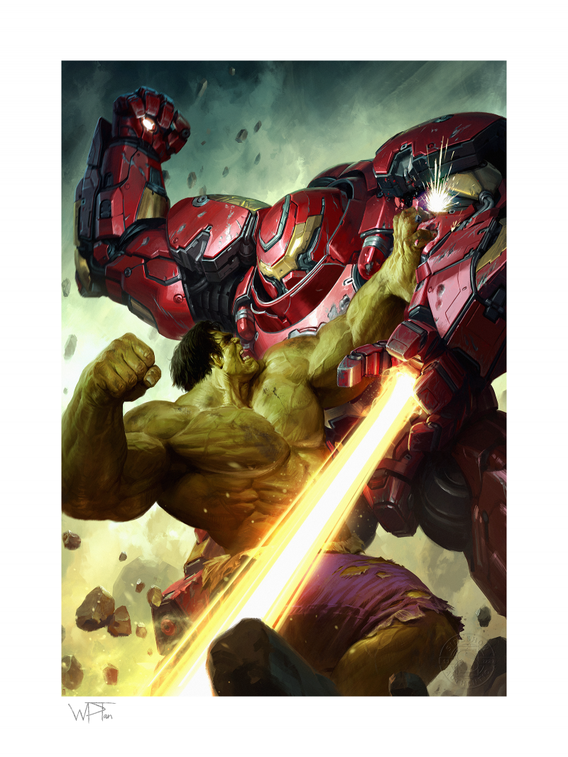 Load image into Gallery viewer, Hulk vs. Hulkbuster (Marvel Comics) Premium Art Print
