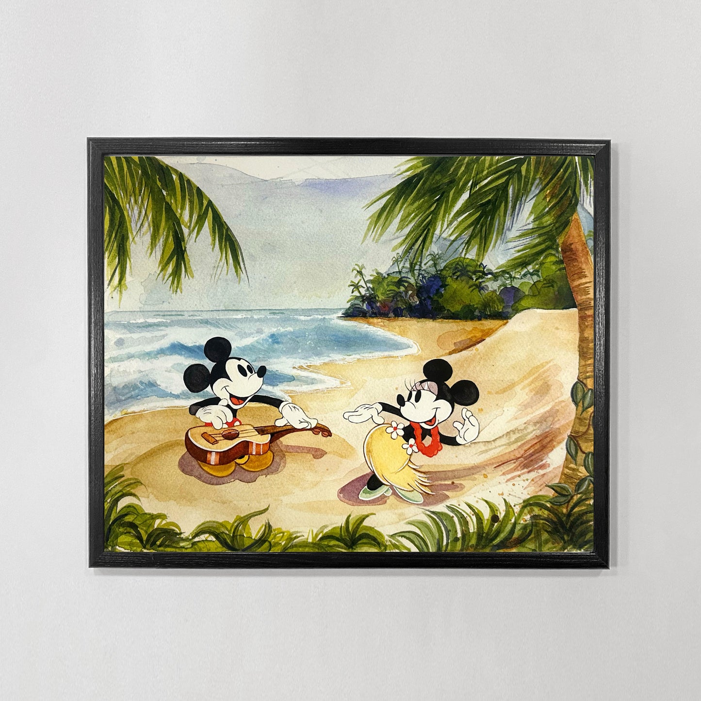 Mickey and Minnie Mouse "Hawaiian Holiday" Disney Watercolor Art Print
