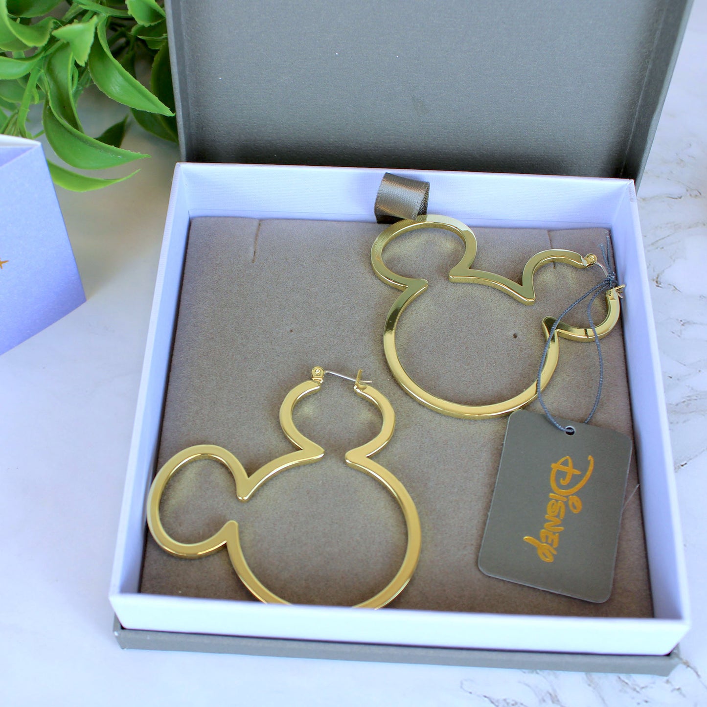 Mickey Mouse Outline (Disney) Couture Plated Hoop Earrings