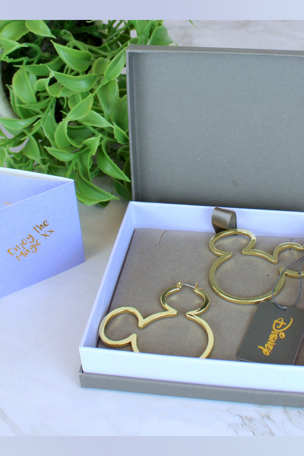 Mickey Mouse Outline Disney Couture Gold Plated Hoop Earrings