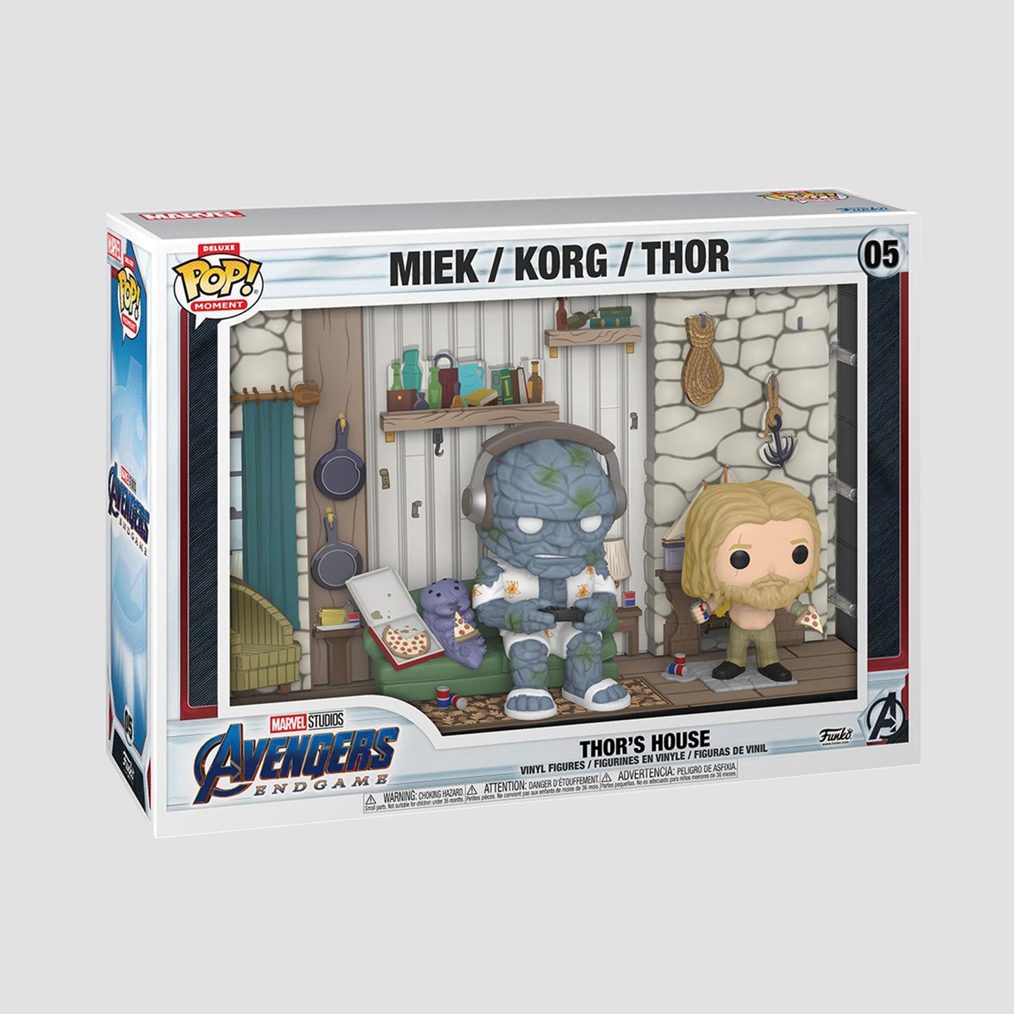 Miek, Korg, and Thor at Thor's House (Marvel) Avengers Endgame Deluxe Funko Pop! Moment Set with Case