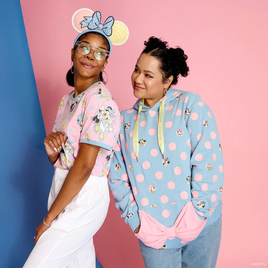 Minnie Mouse and Daisy Duck (Disney) Pastel Polka Dot Shirt by Loungefly