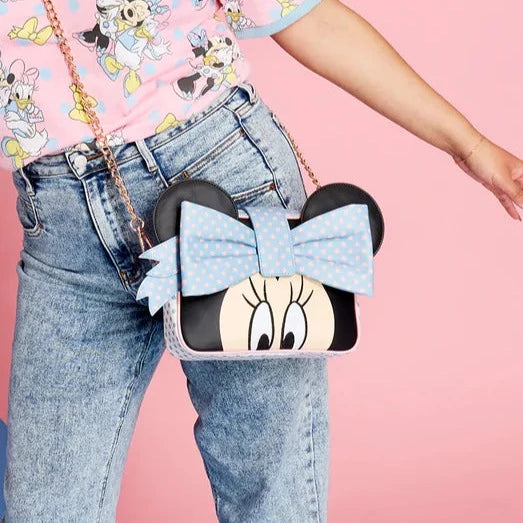 Load image into Gallery viewer, Minnie Mouse (Disney) Pastel Polka Dot Crossbody Bag by Loungefly
