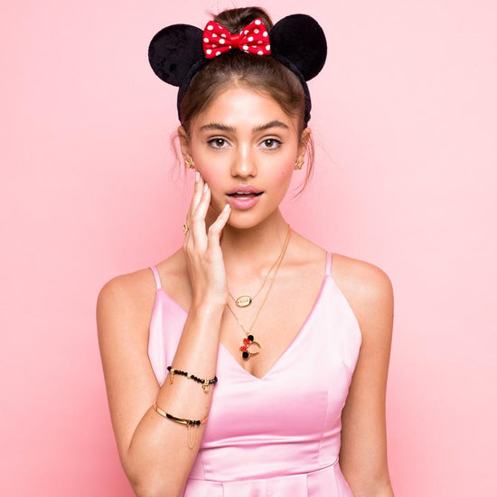 Minnie Mouse Ears With Red Bow Disney Couture Necklace