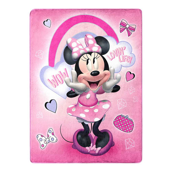 Minnie Mouse "Wow! Lovin' Life!" Disney Silk Touch Throw Blanket