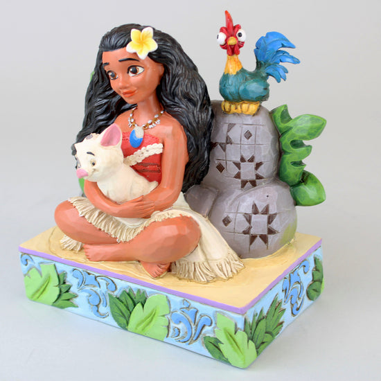 Load image into Gallery viewer, Moana with Pua &amp;amp; Hei Hei &amp;quot;Welcome to Motunui&amp;quot; Jim Shore Disney Traditions Statue
