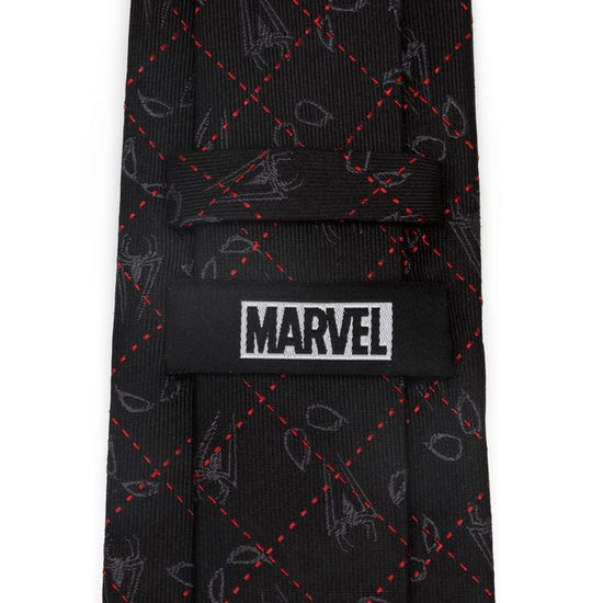 Marvel Spider-Man Eyes & Symbol Diamonds Black Fine Silk Necktie