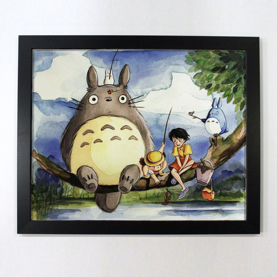 Totoro on the Branch (My Neighbor Totoro) Watercolor Art Print