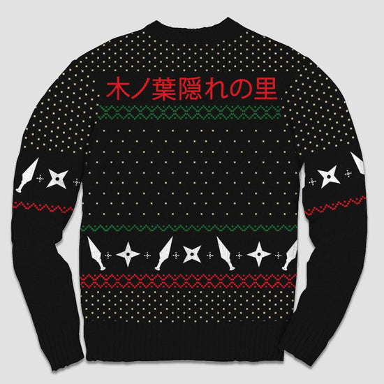 Hidden Leaf Pattern (Naruto Shippuden) Holiday Fleece Sweater