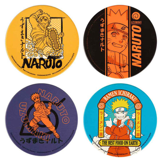 Load image into Gallery viewer, Naruto Uzumaki (Naruto Shippuden) Round Ceramic Coaster Set
