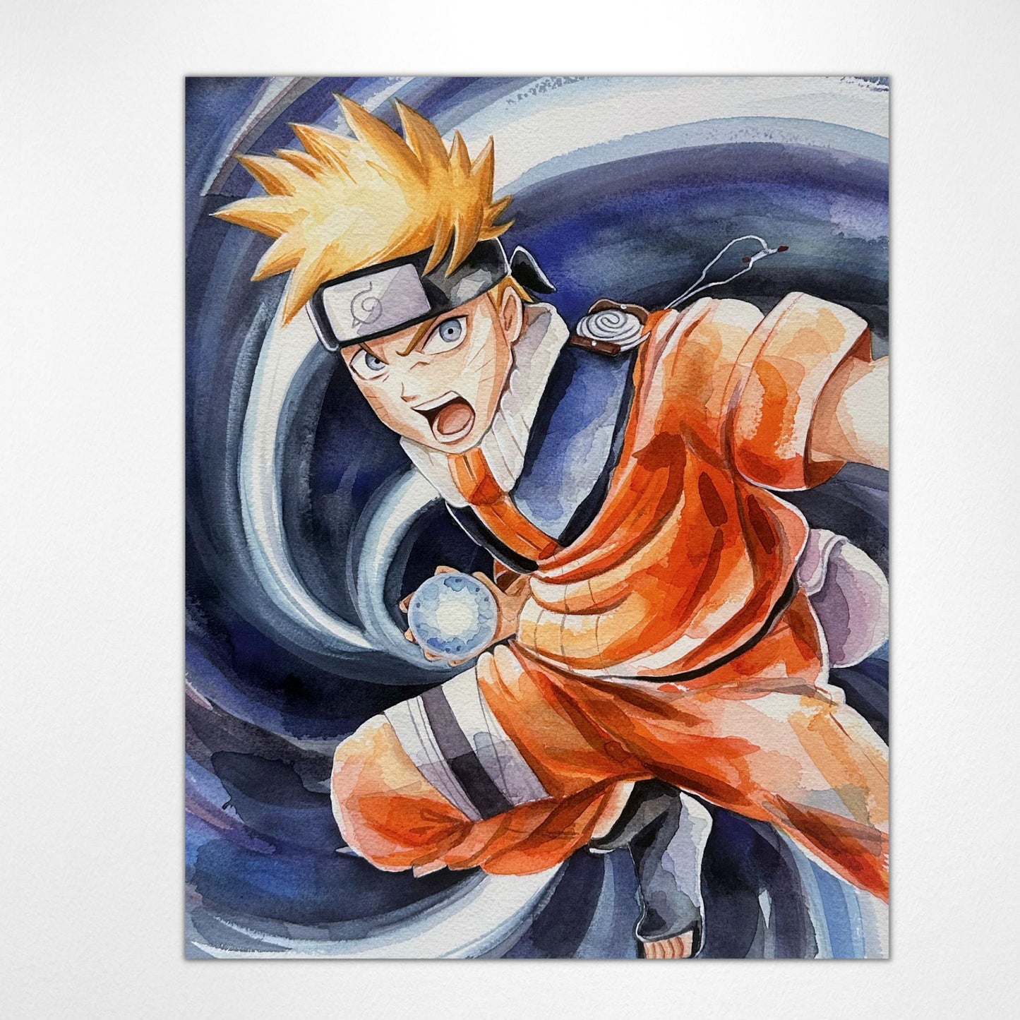 Load image into Gallery viewer, Naruto Uzumaki &amp;quot;Young Ninja&amp;quot; Naruto Shippuden Watercolor Art Print

