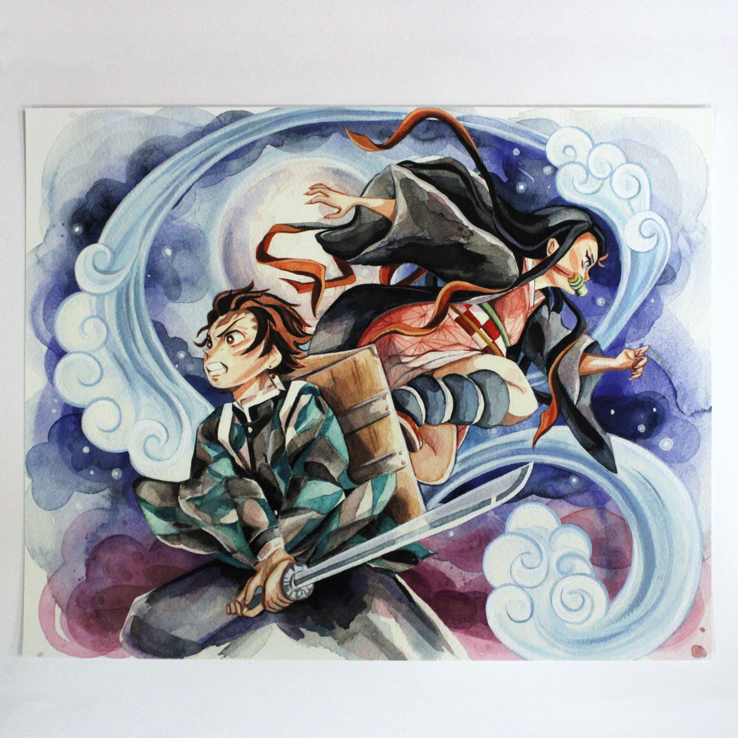 Tanjiro and Nezuko Kamado (Demon Slayer) Watercolor Art Print