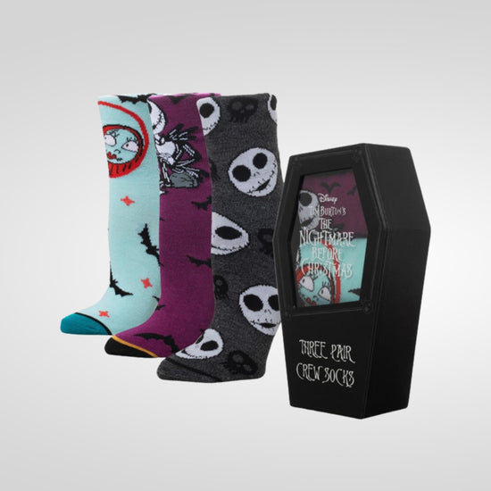 Nightmare Before Christmas 3-Pack Unisex Crew Socks Gift Set