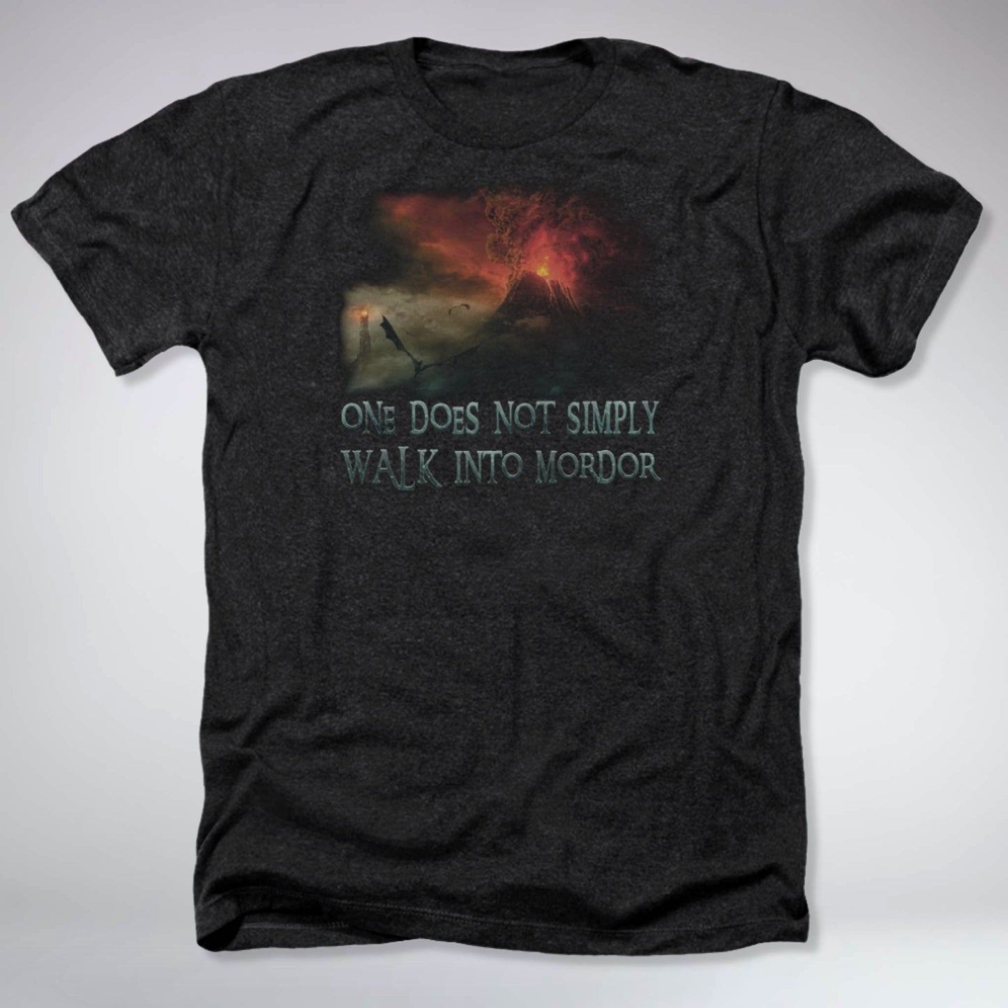 Load image into Gallery viewer, Mordor &amp;quot;One Does Not Simply&amp;quot; Lord of the Rings Shirt (Heather Dark Grey)
